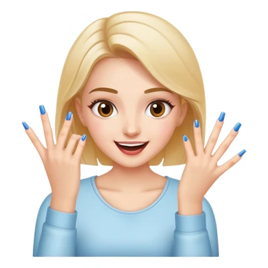 girl excited to get her nails done sticker