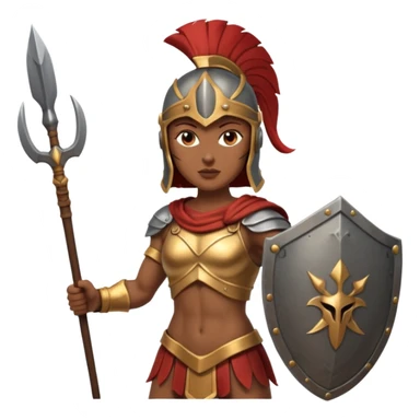 woman spartan warrior holding spear and shield sticker