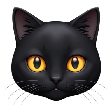 cinematic-cute-black-cat-portrait-emoji,-head-tilted-playfully-and-inquisitively,-sleek-black-fur-with-subtle-hints-of-deep-gray,-simplified-yet-adorable-features,-highly-detailed,-glowing-with-a-warm,-friendly-glow sticker