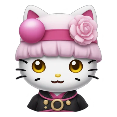 Hello kitty cosplaying gojo sotaro from jujutsu kaisen  sticker