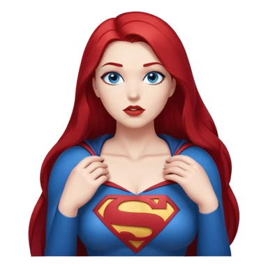 1 {{curvy}} female, dark blue {very long straight hair} blueeyes,fullbody,kissing  red hair qsuperman sticker