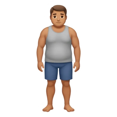 stocky man concentrating full length sticker