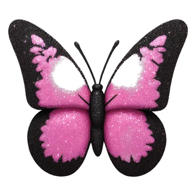 Pink Glitter butterfly sticker