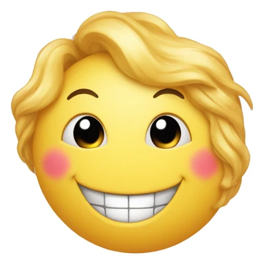 Smiley souriant bisou avec un cœur sticker