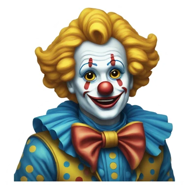 Classic clown from telegram in blue-black-yellow coloring book sticker