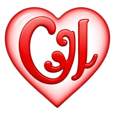 Letter j in heart sticker