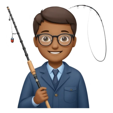 Accountant who wears glasses and loves fishing sticker