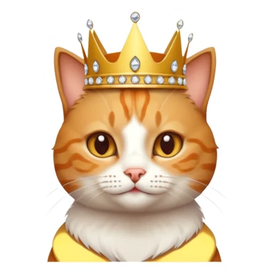 Cat with tiny jeweled crown — cute and smug sticker