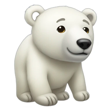 a polar bear stuffed bear in a diaper sticker