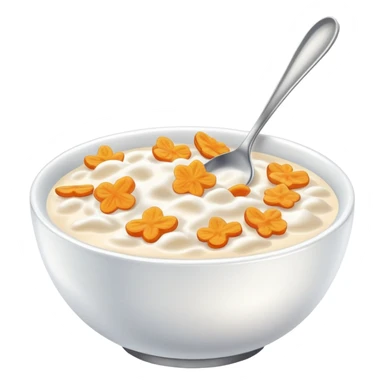 bowl of cereal with milk and spoon sticker