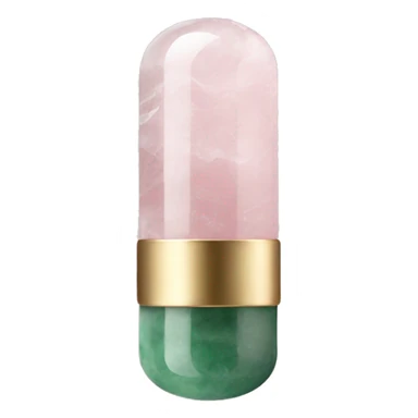 rose quartz or jade roller with soft metallic accents sticker
