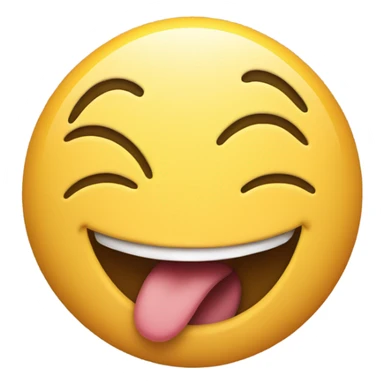 Smile emoji with side tongue and peace fingers sticker