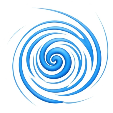 Strong blue wind blowing with visible air currents and motion lines sticker