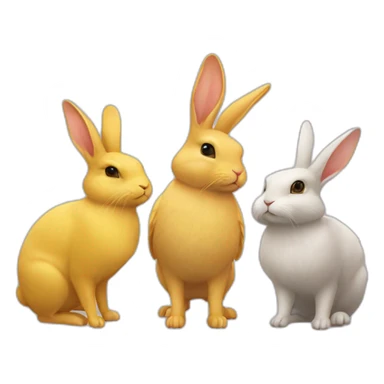 one rabbit and two canaris sticker