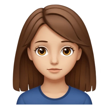 Fille brune raison au milieu cheveux un peu long et yeux marron et peau beige  sticker