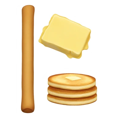 Stick of butter topped with pancakes sticker