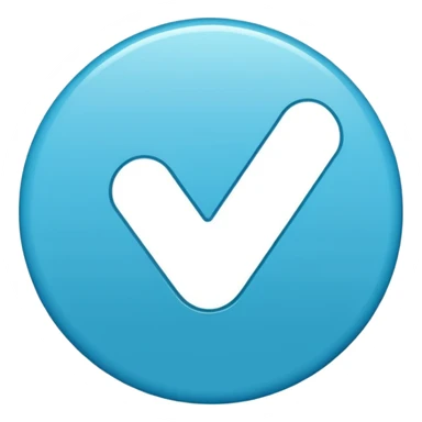 Blue colored tick  like instagram blue tick  sticker