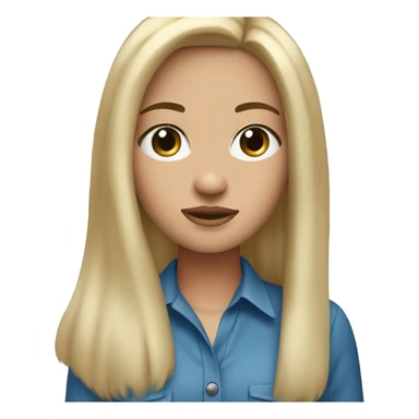 Dirty blonde girl blue eyes straight hair sticker