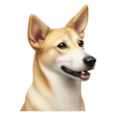 beige canaan dog with floppy ears sticker