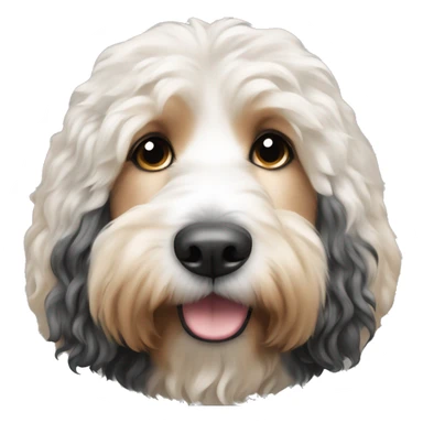 Bernedoodle black and white with pretty lady with long blonde hair sticker