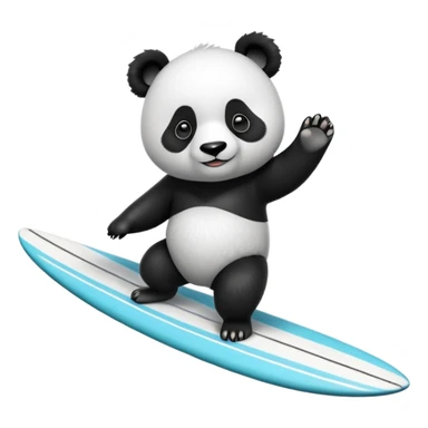 Panda riding a surfboard  sticker