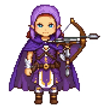 Archer Queen from Clash Royale with crossbow and purple cape sticker