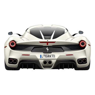 White ferrari laferrari back view sticker