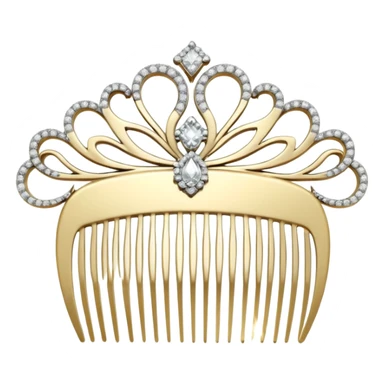 white hair comb with diamonds sticker