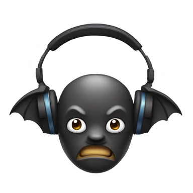 Bat wearing headphones sticker