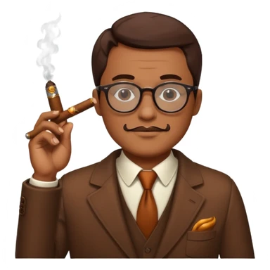 bold guy in glasses and cigar sticker