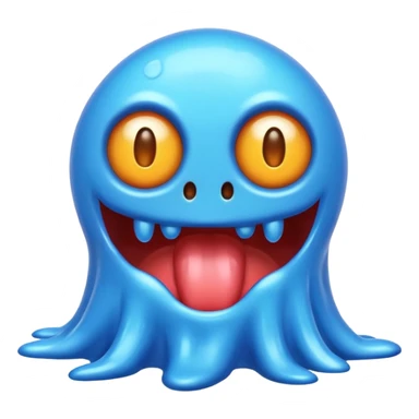 blue slime monster sticker