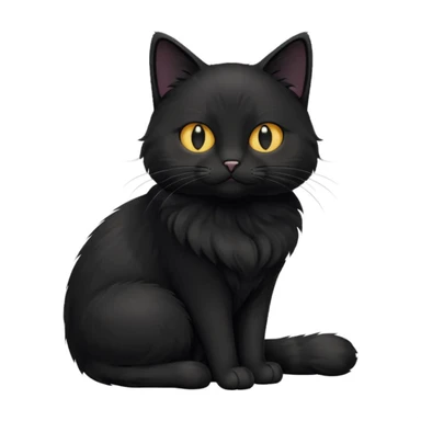 Black cat with white chest sticker