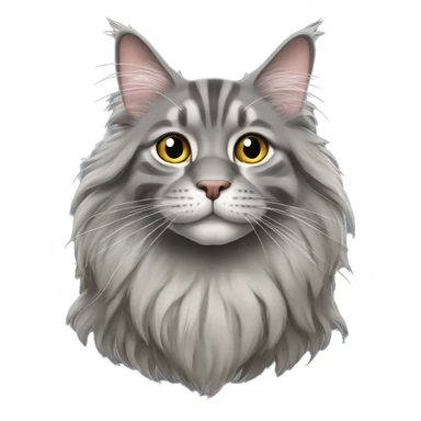 gray maine coon cat sticker