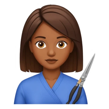 mujer cortando el pelo mechones sticker