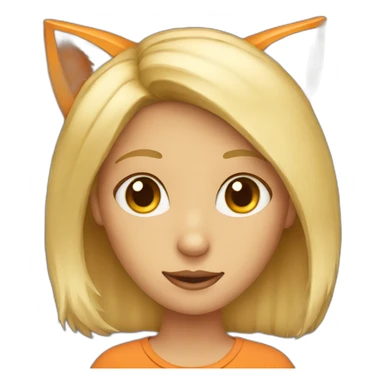A blonde girl with fox ears sticker
