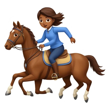 A girl on a horse that's running sticker