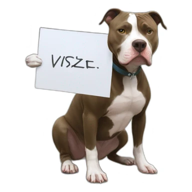 Pitbull holding sign named Vsiez sticker
