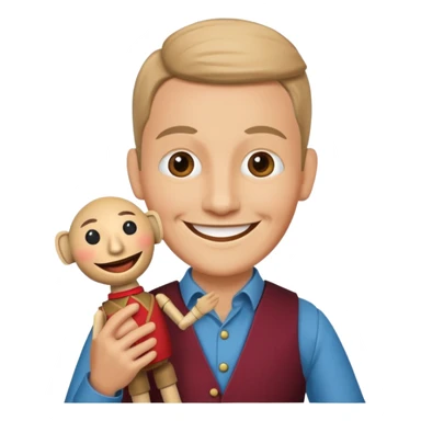 puppet performer with puppet sticker