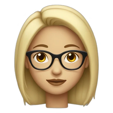 light-skinned girl with glasses sticker