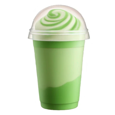 Aesthetic matcha latte with flat lid and ice sticker