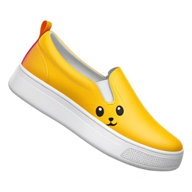 Kizik slip on sneakers with a cartoon face sticker