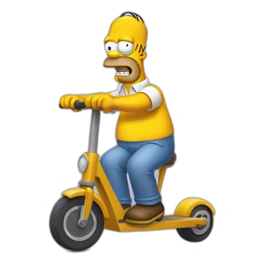homer sur une trottinette sticker