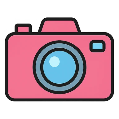 pink camera icon sticker