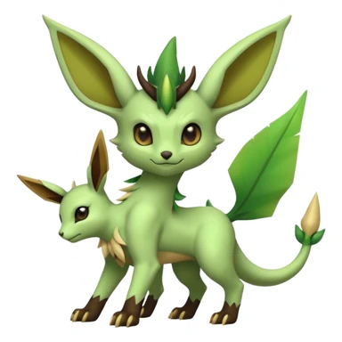 Kawaii cute cool feral Sprigatito-Leafeon-Scyther-Fakémon-hybrid (full body) sticker