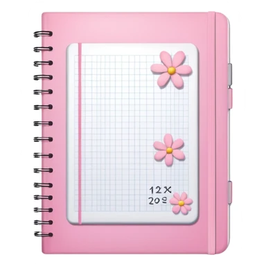 generate a notebook with math exercises make it aesthetic and girly sticker