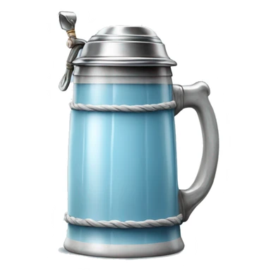 Realistic isolated light blue ceramic oktoberfest beer stein. sticker