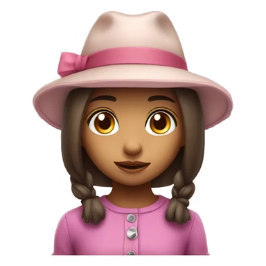 Cute mini girl in hat looking at you sticker