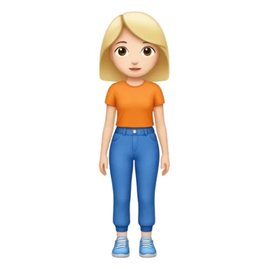 A short girl with full pants sticker