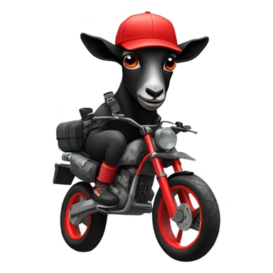 Black goat with red goggles on with and urban camo hat with motorbike goggles on top of them sticker