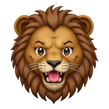 Make a MEAN EMOJI fusion 💩🦁 Growling with Tattoos on Face  sticker